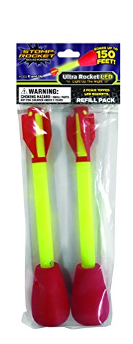 Stomp Rocket Original Refill - 2 Ultra LED Rockets Only, Soar 100ft in The Air - Fun Outdoor Toy for Kids Day and Night - Gift for Boys and Girls Age 5+ Years Old