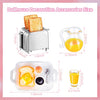 Dollhouse Decoration Accessories 1:12/1:6 Dollhouse Miniature Scene Model Mini Kitchen Accessories Set Scene Breakfast Set Pretend Toy DIY Birthday Gift Decor (Juice, Butter, Bread Machine Set)