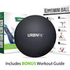 URBNFit Small Exercise Ball - 9-inch Mini Pilates Ball with Fitness Guide for Yoga, Barre, Physical Therapy, Stretching & Core Stability Workout - Black