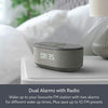 i-box Dawn, Alarm Clock Radio, Alarm Clocks for Bedrooms, FM Radio, Alarm Clock with Wireless Charging, Wireless Speakers with Bluetooth, Digital Alarm Clock, USB Port, Dimmable Night Light (Grey)