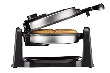 Chefman Rotating Belgian Waffle Maker, 180° Flip Iron w/ Non-Stick Plates, Adjustable Timer, Locking Lid, & Drip Plate, Space Saving Storage, Mess-Free Breakfast, Stainless Steel/Black