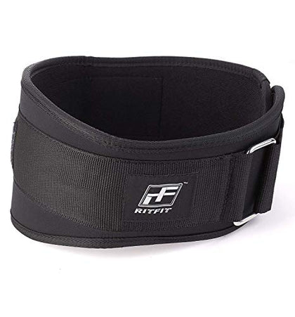 RitFit Weight Lifting Belt - Great for Squats, Clean, Lunges, Deadlift, Thrusters - Men and Women - 6 Inch - Multiple Color Choices - Firm & Comfortable Lumbar Support