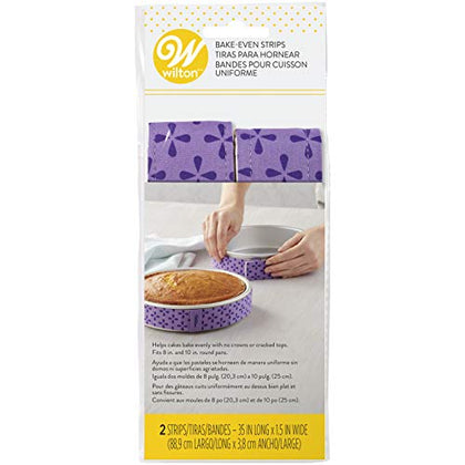 Wilton Bake-Even Cake Strips for Evenly Baked Cakes, 2-Piece Set, Purple, Fabric