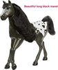 Mattel Spirit Untamed Herd Horse (Approx. 8-in), Moving Head, Black Pinto with Long Black Mane & Playful Stance, Great Gift for Horse Fans Ages 3 Years Old & Up (GXD98)