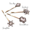 4PCS Vintage Rhinestone Pearl Bobby Pins Decorative Hair Slides Clips Accessories Women