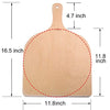 G.a HOMEFAVOR Premium Natural Wood Pizza Peel 12 inch, Large Pizza Paddle Spatula, Cutting Board for Baking Homemade Pizza and Bread - Set of 2