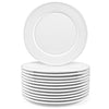 Foraineam 12 Pieces 8 Inch Round Porcelain Salad Plates Dessert Plate Set White Dinnerware Dish Serving Plates