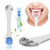 Tongue Scraper for Adults, Moosec 2 in 1 Silicone Tongue Brush and 100% Stainless Steel Tongue Scrubber limpiador de lengua