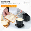 PriorityChef French Butter Crock for Counter With Water Line, On Demand Spreadable Butter, Ceramic Butter Keeper to Leave On Counter, French Butter Dish, Black