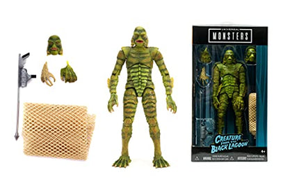 Jada 253251017 Toys Universal Monsters Black Lagoon Creature 6 Deluxe Collector Figure, Green, Standard Size