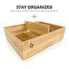 Large Bamboo Box w/Ample Storage Space to Organize Herb Accessories - Comes with Convertible Lid - (10