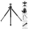 Mini Tripod for Webcam and Phone, Metal Extendable Webcam Stand with Phone Holder, Tripod for Webcam Black