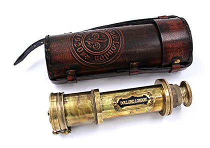 OCEAN REPLICAS 18 inches Antique Telescope/Spyglass Replica in Leather Box