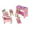 4 Set Dollhouse Furniture Kid Toy Bathroom Kid Room Bedroom Kitchen Set