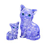 Bepuzzled Original 3D Crystal Puzzle - Cat & Kitten, Clear - Fun yet challenging brain teaser that will test your skills and imagination, For Ages 12+