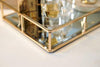 PuTwo Tray Mirror, Gold Dresser Ornate Tray Metal Decorative Tray Jewelry Perfume Organizer Makeup Tray for Vanity, Dresser, Bathroom, Bedroom