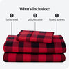 Bare Home Flannel Sheet Set Prints, 100% Cotton, Velvety Soft Heavyweight - Double Brushed Flannel for Extra Softness & Comfort - Deep Pocket - Bed Sheets (Twin, Buffalo Plaid - Red/Black)