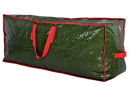 Christmas Tree Storage Bag - Stores 7.5 Foot Artificial Xmas Holiday Tree, Durable Waterproof Material, Zippered Bag, Carry Handles. Protects Against Dust, Insects and Moisture (Green)