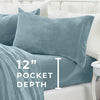 Extra Soft Velvet Plush Twin Micro Fleece Sheet Set | Deluxe Microplush Non Pilling Sheets, Deep Pocket | Lavish Sherpa Velvet Luxe Collection by Great Bay Home (Twin, Blue Surf)