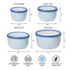 Oggi Prep, Store & Serve Plastic Bowl w/See-Thru Lid- Dishwasher, Microwave & Freezer Safe, (0.7 qt) Blue w/Dk Blue Lid