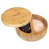 Totally Bamboo Salt Keeper Duet Salt and Pepper Bowl, Salt Cellar and Storage Box with Two Compartments, Magnetic Swivel Lid