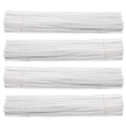 Waycreat 400 Pieces Pipe Cleaners White Chenille Stem for DIY Art Craft Decorations (6mm x 12 Inch)