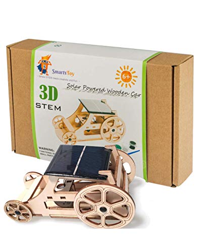 Wooden Solar Model Cars to Build for Kids 9-12, Educational Science Kits for Kids Age 12-14, Gifts for 10+ Year Old Boys Girls, Science Experiments for Kids 9-12 Engineering Toys Robotics STEM Kit