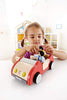 Hape Dollhouse Family Car | Wooden Dolls House Car Toy, Push Vehicle Accessory for Complete Doll House Furniture Set Red, L: 8.9, W: 3.5, H: 5.1 inch