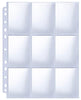 HERKKA Trading Card Sleeve Pages, 100 Pack 9 Pocket Album Pages 11 Holes Fit 3 Ring Binder