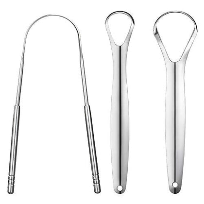 3 PCS Metal Tongue Scraper, Tongue Scrapers for Adults, Stainless Steel Tounge Scrappers, Tounge Scraper, Portable Tongue Scrappers YLYL