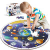 iPlay, iLearn Kids Puzzle Ages 4-8, Wooden Solar System Floor Puzzles Ages 3-5, Large Round Space Planets Jigsaw Puzzle Toys, Educational Learning Gift for 6 7 8 Years Old Toddlers Boys Girls Children