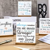 4 Pieces Inspirational Quotes Desk Decor Wood Block Plaque Positive Wooden Table Signs Decorative Wood Table Sign Centerpiece for Women Desk Office Decor Party Table Accessories (Cute Style)