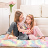 junovo Soft Rainbow Area Rugs for Girls Room, Fluffy Colorful Rugs Cute Floor Carpets Shaggy Playing Mat for Kids Baby Girls Bedroom Nursery Home Decor, 2ft x 4ft Tie-Dyed Rainbow