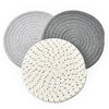 Potholders Set Trivets Set 100% Pure Cotton Thread Weave Hot Pot Holders Set (Set of 3) Stylish Coasters, Hot Pads, Hot Mats,Spoon Rest For Cooking and Baking by Diameter 7 Inches (Gray)