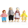 PUCKWAY Lovely Happy Family Dolls Playset Wooden Figures Set of 7 People with Dog for Kids Children Toddlers Dollhouse Pretend Gift