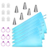 Kasmoire Reusable Piping Bags and Tips Set, Cake Decorating Tools with Icing Pastry Bags, Icing Bags Tips, Couplers and Frosting Bags Ties for Cookie Cupcakes