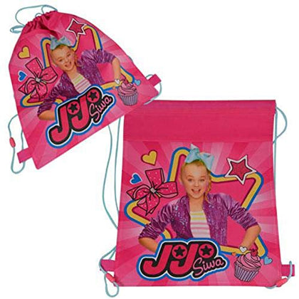 JoJo Siwa 14 Inch Sling Drawstring Cinch Sack Bag Totes Pink- 1PC, Pink, Multi