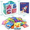 26 Pieces Soft Alphabet Cards with Cloth Storage Bag for Babies Infants, Toddlers and Kids ABCs Learning Flash Cards, Best Early Educational Toys for 0 1 2 3 Years Old Boys and Girls