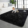 TWINNIS Fluffy Carpets, 3x5 Feet, Indoor Modern Plush Super Soft Shaggy Area Rugs for Living /Kids Room Bedroom Nursery Home Decor, Upgrade Anti-Skid Durable Rectangular Fuzzy Rug, Black