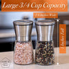 HOME EC Premium Stainless Steel Sea Salt and Pepper Grinder Set of 2 - Adjustable Ceramic, Glass Salt and Pepper Shakers - Pepper Mill & Salt Mill W/Funnel & EBook