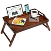 ROSSIE HOME Bamboo Wood Bed Tray, Lap Desk with Phone Holder - Fits up to 17.3 Inch Laptops and Most Tablets - Java - Style No. 78112