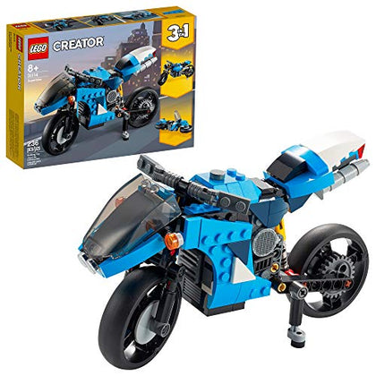 LEGO Creator 3in1 Superbike 31114 Toy Motorcycle Building Kit; Makes a Great Gift for Kids Who Love Motorbikes and Creative Building, New 2021 (236 Pieces)