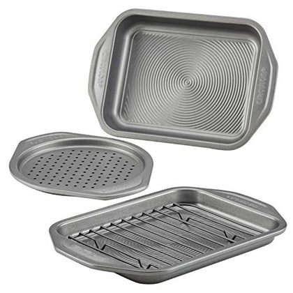 Circulon Total Bakeware Nonstick Toaster Oven & Personal Pizza Pan Baking Set, 4-Piece