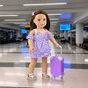 K.T. Fancy 23 pcs 18 Inch Doll Accessories Suitcase Travel Luggage Play Set for 18 Inch Doll Travel Carrier, Sunglasses Camera Computer Phone Pad Travel Pillow Passport Tickets Cashes