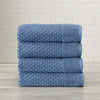 Great Bay Home 100% Cotton Blue Bath Towel Set | 4 Soft Bath Towels (30 x 52 inches) | Highly Absorbent, Quick Dry Bath Towels | Grayson Collection (Set of 4, Diamond Blue)