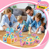 54 PCS Magnetic Blocks Toddler Toys for 3+ Year Old Girls & Boys, Magnetic Tiles Castle Building Blocks Princess Toys, Birthday Gifts for 3 4 5 6 7 8+ Year Old, Learning STEM & Sensory Toys for Kids