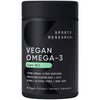 Sports Research Vegan Omega-3 Fish Oil Alternative from Algae Oil - Highest Levels of Vegan DHA & EPA Fatty Acids | Non-GMO Verified & Vegan Certified - 60 Veggie Softgels (Carrageenan Free)