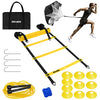 ZNCMRR Agility Ladder Speed Training Equipment Set, 20Ft Adjustable 12 Rung Workout Ladder, Running Speed Parachute and 10 Disc Cones for Football, Basketball, Baseball and Footwork Skills Training