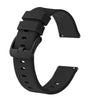 BISONSTRAP Silicone Watch Bands, Slim Watch Straps with Quick Release, 20mm, Black with Black Buckle