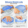 longzon Silicone Stretch Lids 14 Pack Include 2Pcs XXL Size up to 9.8'' Diameter, Reusable Durable Food Storage Covers for Bowl, 7 Different Sizes to Meet Most Containers, Dishwasher & Freezer Safe